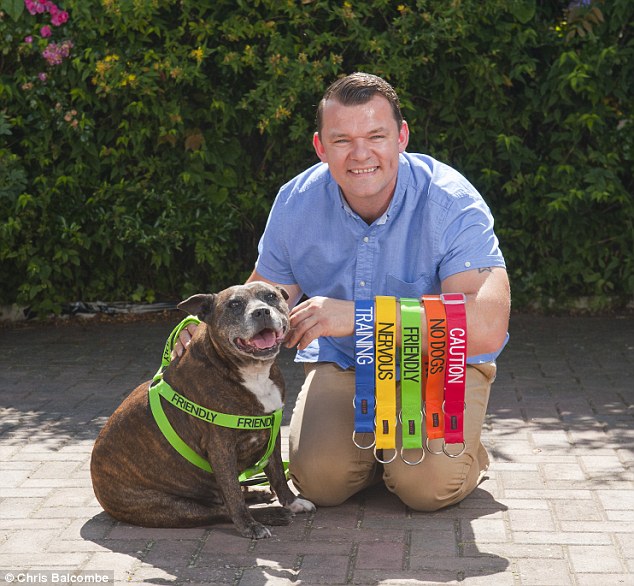 Código de colores para comunicar el caracter de los perros.